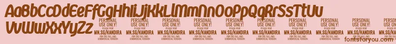 KandiraXblaitPersonalUse Font – Brown Fonts on Pink Background