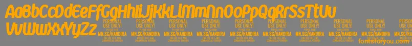 KandiraXblaitPersonalUse Font – Orange Fonts on Gray Background