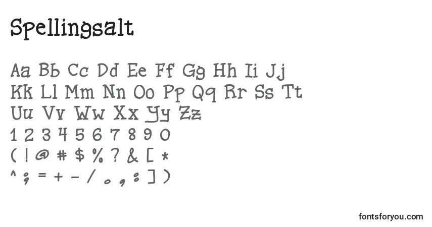 A fonte Spellingsalt – alfabeto, números, caracteres especiais