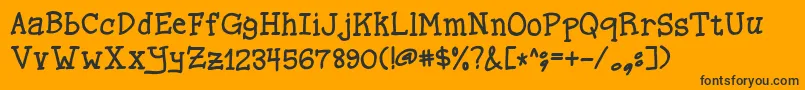 Spellingsalt Font – Black Fonts on Orange Background