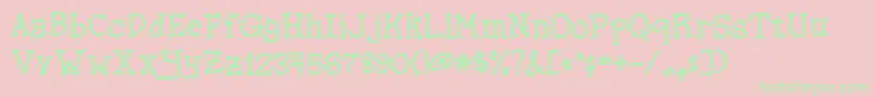 Spellingsalt Font – Green Fonts on Pink Background