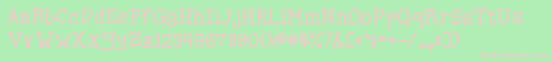 フォントSpellingsalt – 緑の背景にピンクのフォント