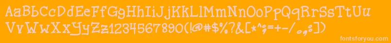 Spellingsalt Font – Pink Fonts on Orange Background