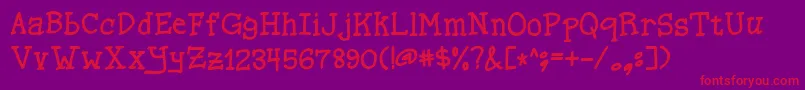 Fonte Spellingsalt – fontes vermelhas em um fundo violeta