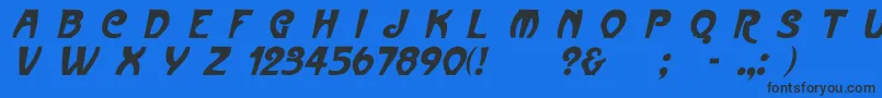 ParismetroItalic Font – Black Fonts on Blue Background
