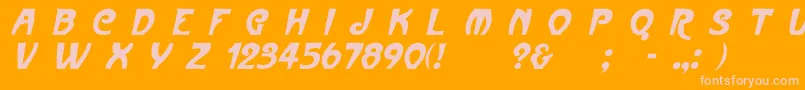 Czcionka ParismetroItalic – różowe czcionki na pomarańczowym tle