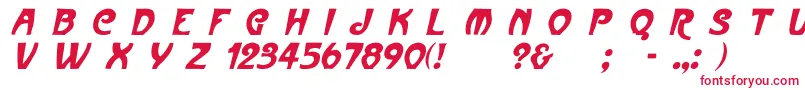 フォントParismetroItalic – 赤い文字