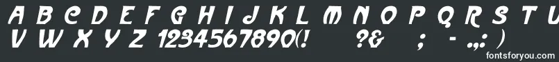 Шрифт ParismetroItalic – белые шрифты на чёрном фоне