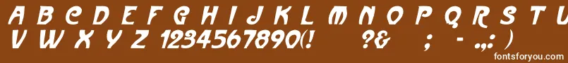 Шрифт ParismetroItalic – белые шрифты на коричневом фоне