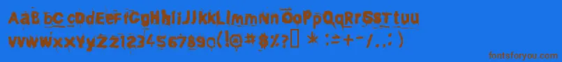 Awaken Font – Brown Fonts on Blue Background