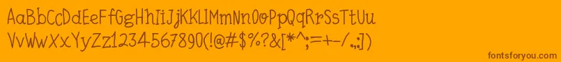 QuickWriting Font – Brown Fonts on Orange Background