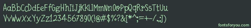 フォントQuickWriting – 黒い背景に緑の文字