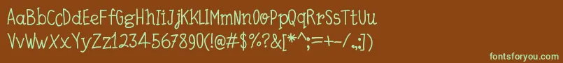 QuickWriting Font – Green Fonts on Brown Background