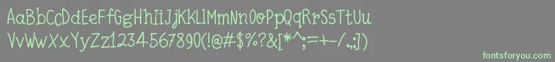 QuickWriting Font – Green Fonts on Gray Background
