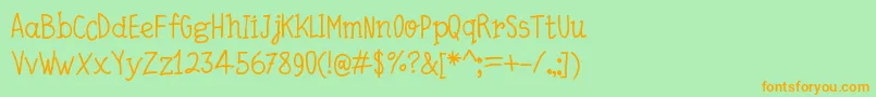 QuickWriting Font – Orange Fonts on Green Background