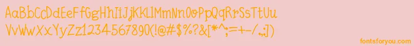 QuickWriting Font – Orange Fonts on Pink Background