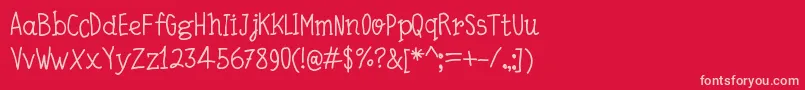 QuickWriting Font – Pink Fonts on Red Background