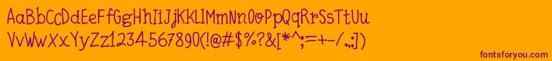 QuickWriting Font – Purple Fonts on Orange Background