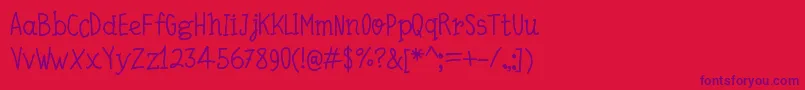 QuickWriting-Schriftart – Violette Schriften auf rotem Hintergrund