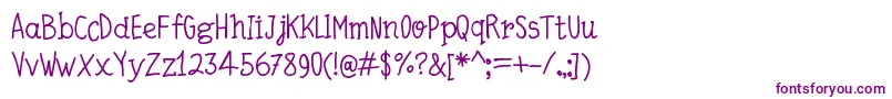 QuickWriting Font – Purple Fonts on White Background