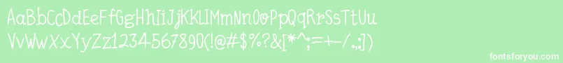 QuickWriting Font – White Fonts on Green Background