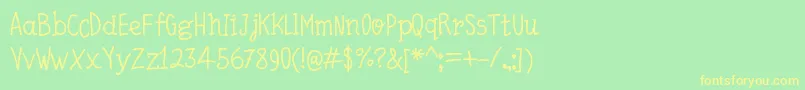 QuickWriting Font – Yellow Fonts on Green Background