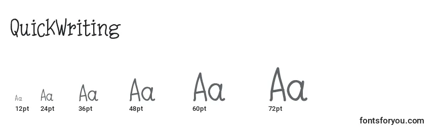 QuickWriting Font Sizes