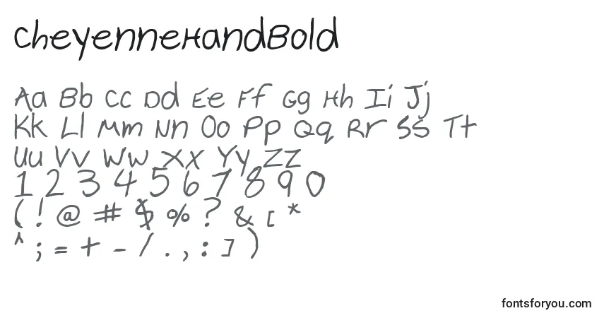 CheyenneHandBoldフォント–アルファベット、数字、特殊文字