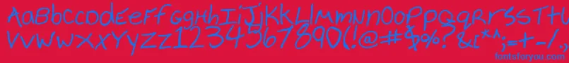 CheyenneHandBold Font – Blue Fonts on Red Background