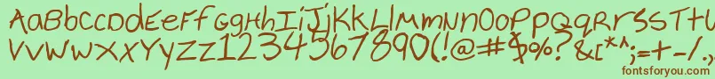 CheyenneHandBold Font – Brown Fonts on Green Background