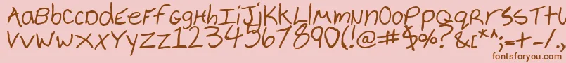 CheyenneHandBold Font – Brown Fonts on Pink Background