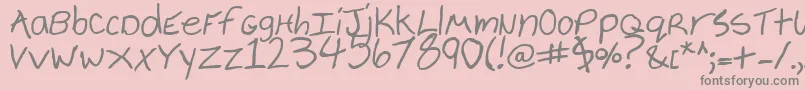 CheyenneHandBold Font – Gray Fonts on Pink Background