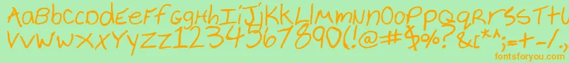 CheyenneHandBold Font – Orange Fonts on Green Background
