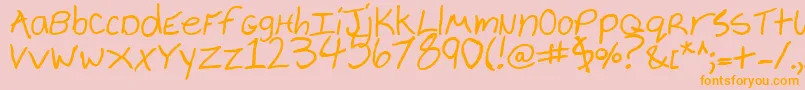 CheyenneHandBold Font – Orange Fonts on Pink Background