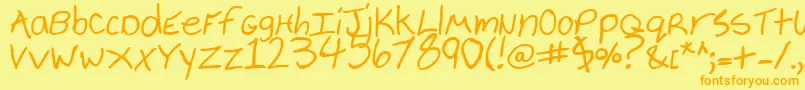 CheyenneHandBold Font – Orange Fonts on Yellow Background