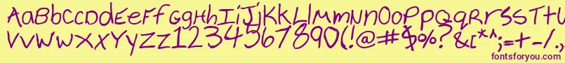 CheyenneHandBold Font – Purple Fonts on Yellow Background