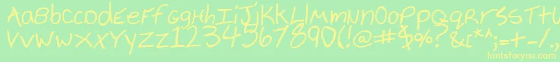 CheyenneHandBold Font – Yellow Fonts on Green Background