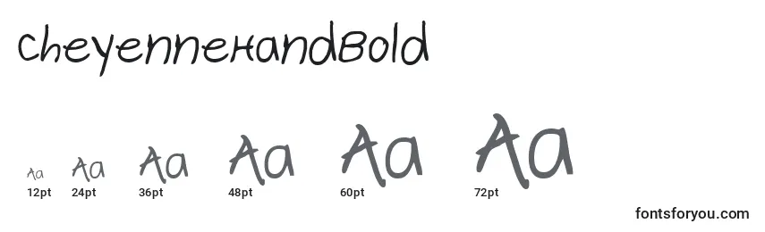 CheyenneHandBold Font Sizes