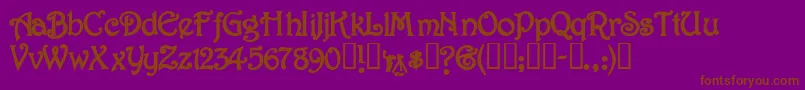 JessaminescriptsskBold-Schriftart – Braune Schriften auf violettem Hintergrund