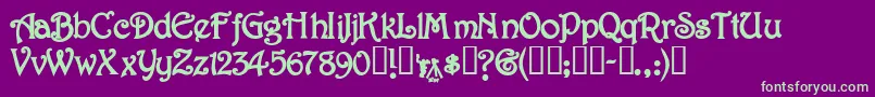 JessaminescriptsskBold Font – Green Fonts on Purple Background