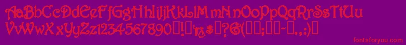 JessaminescriptsskBold Font – Red Fonts on Purple Background