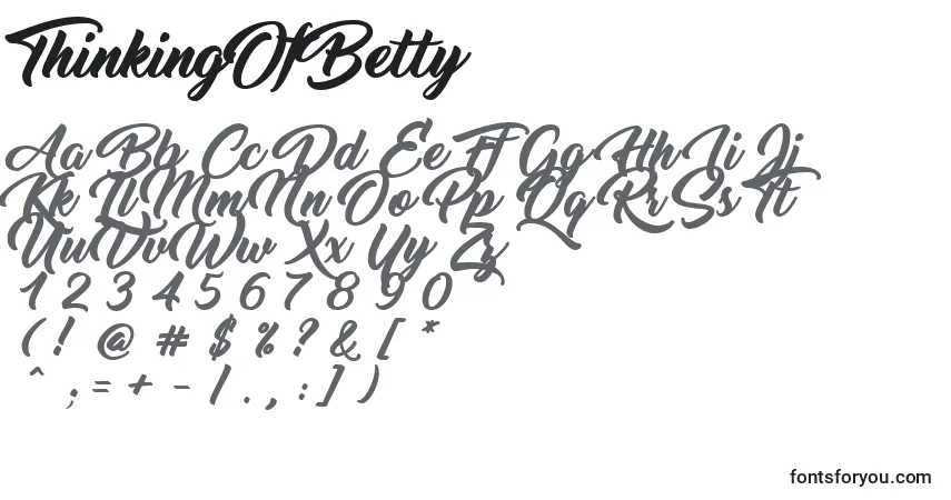 Шрифт ThinkingOfBetty – алфавит, цифры, специальные символы