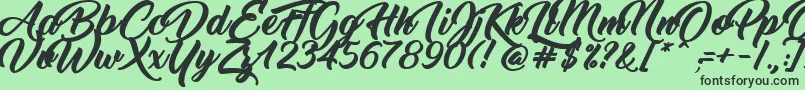 ThinkingOfBetty Font – Black Fonts on Green Background