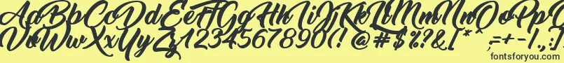 ThinkingOfBetty-Schriftart – Schwarze Schriften auf gelbem Hintergrund