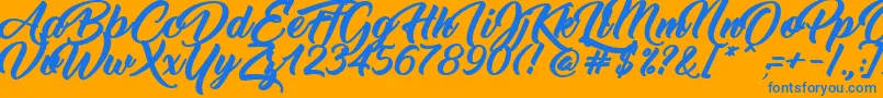 ThinkingOfBetty Font – Blue Fonts on Orange Background