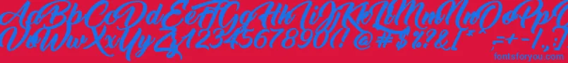 ThinkingOfBetty Font – Blue Fonts on Red Background