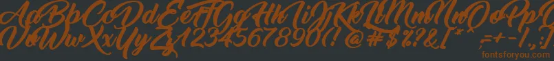 ThinkingOfBetty Font – Brown Fonts on Black Background