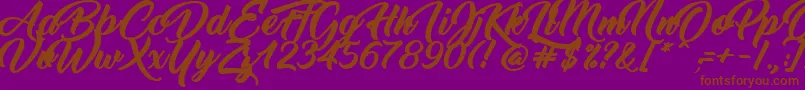 ThinkingOfBetty Font – Brown Fonts on Purple Background