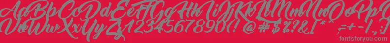 ThinkingOfBetty Font – Gray Fonts on Red Background