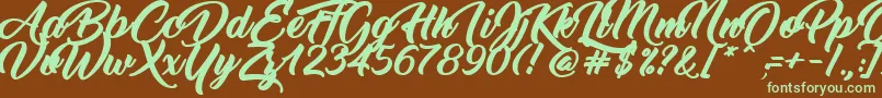 ThinkingOfBetty Font – Green Fonts on Brown Background